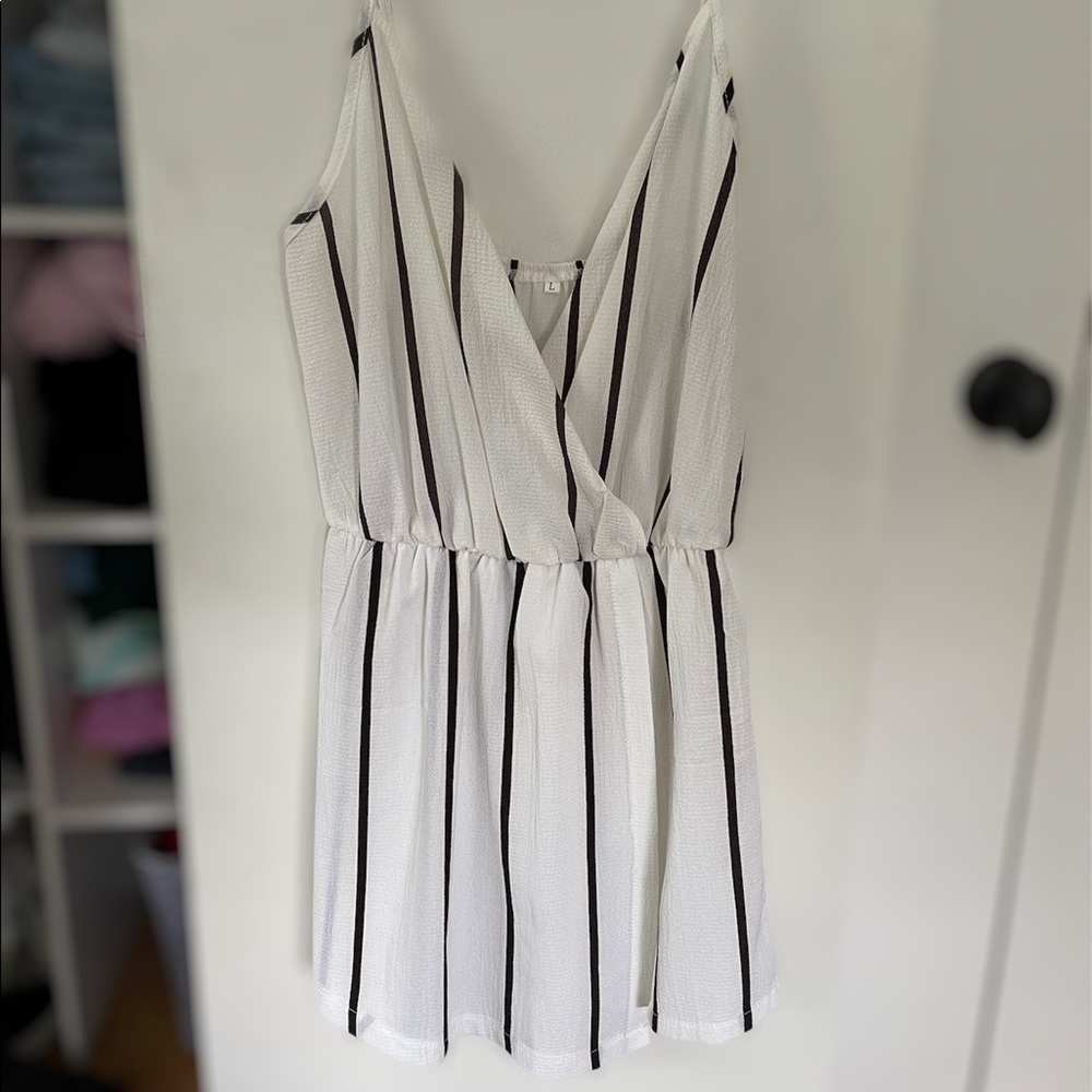 Black & White Striped Romper BRAND NEW